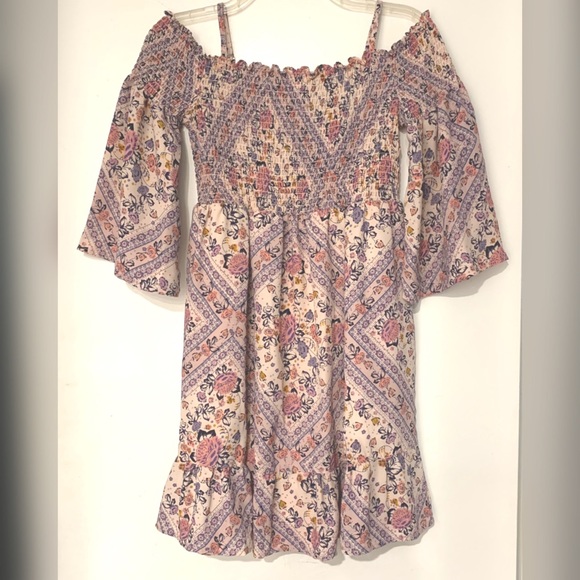 Mason & Belle Floral Off the Shoulder Dress Medium - Picture 3 of 4